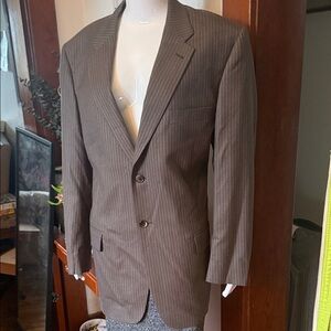 Liz Claiborne Classic Brown  extra wool Pinstripe Men's Blazer